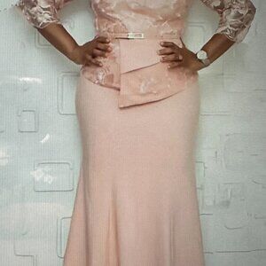 Woman's Long Dress With  a Belt